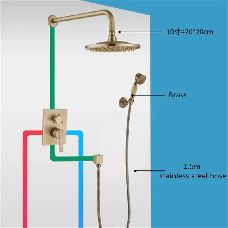 Brass Handheld Shower Kit 10-Inch