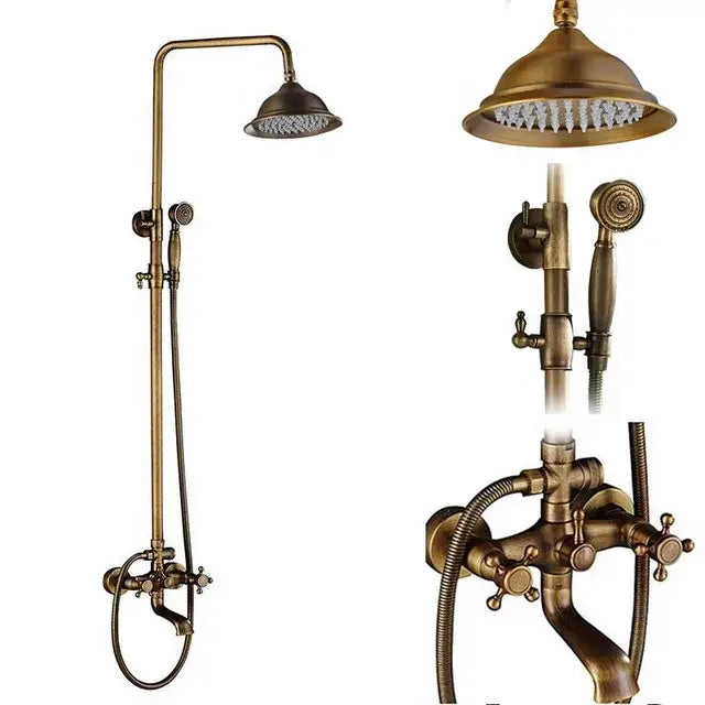 Brass Rainfall Shower Head with Shelf