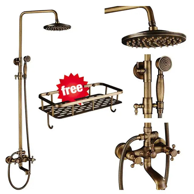 Brass Rainfall Shower Head with Shelf