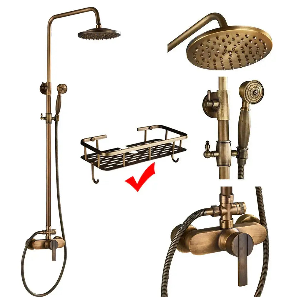 Brass Rainfall Shower Head with Shelf