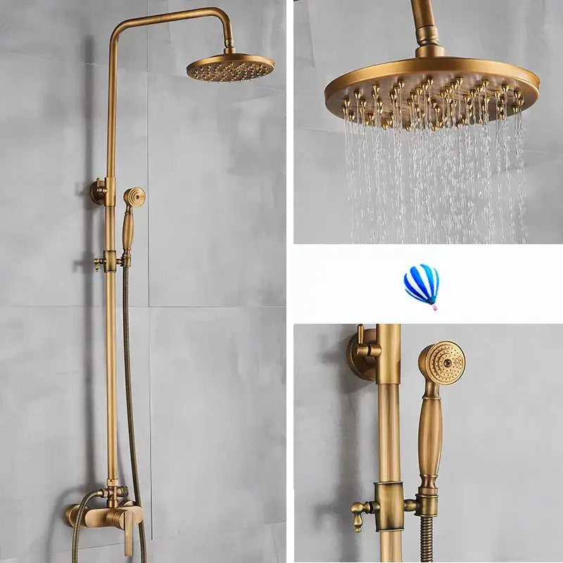 Brass Rainfall Shower Set with Handshower