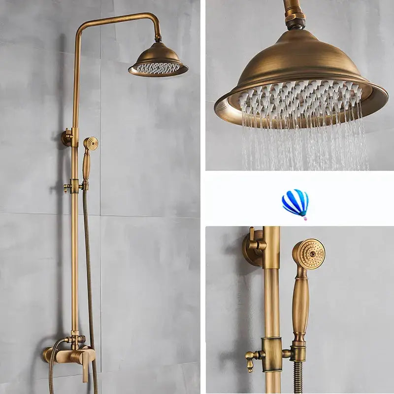 Brass Rainfall Shower Set with Handshower