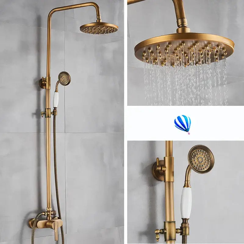 Brass Rainfall Shower Set with Handshower