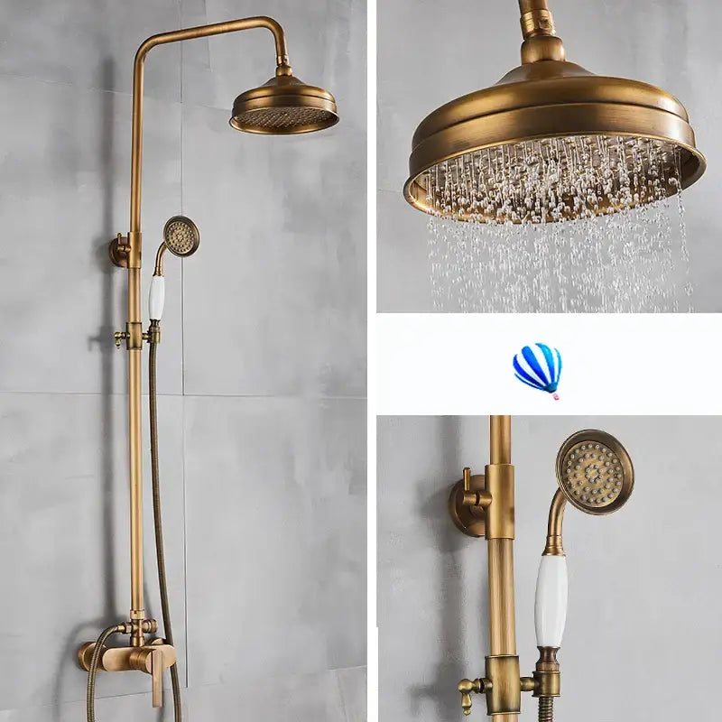 Brass Rainfall Shower Set with Handshower