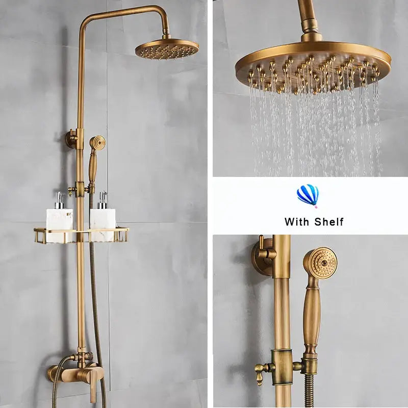 Brass Rainfall Shower Set with Handshower