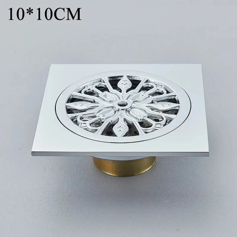 Brass Square Floor Drain 10x10cm