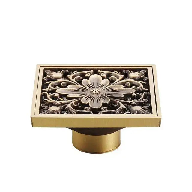 Brass Square Floor Drain 10x10cm
