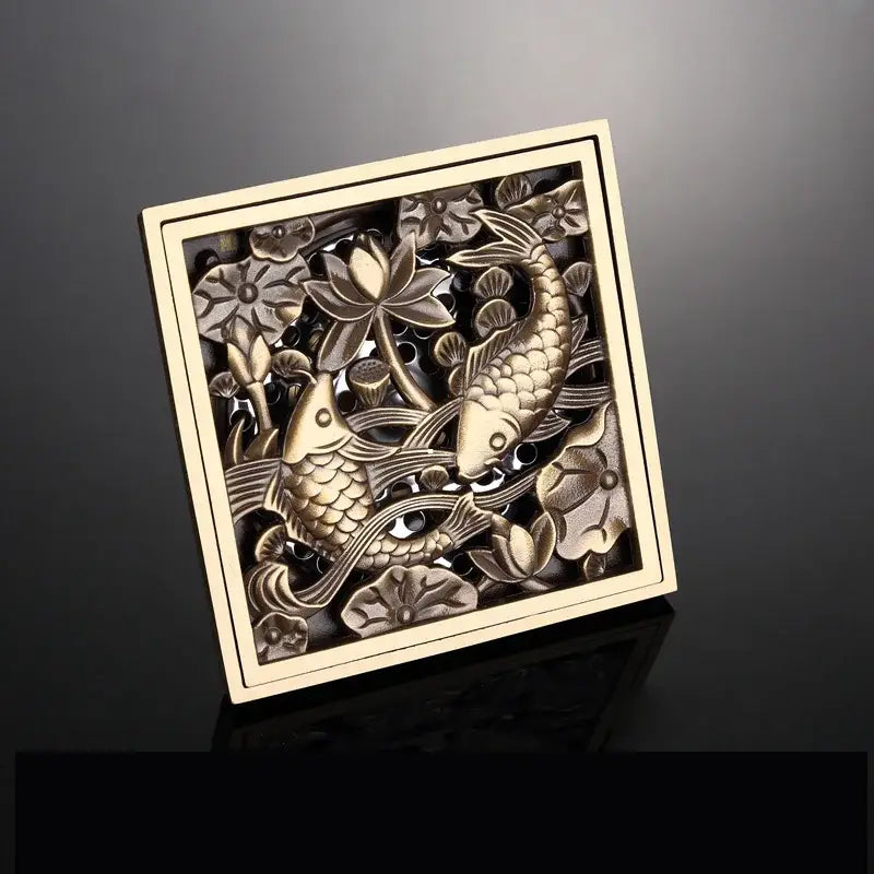 Brass Square Floor Drain 10x10cm