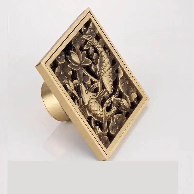 Brass Square Floor Drain 10x10cm
