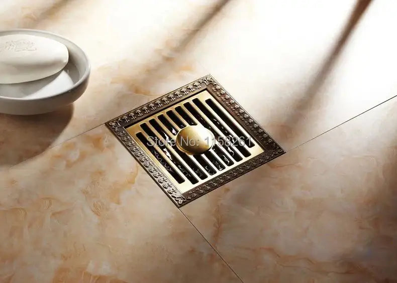 Brass Floral Shower Grate