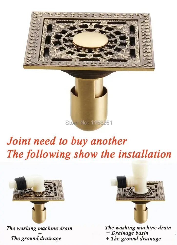 Brass Floral Shower Grate