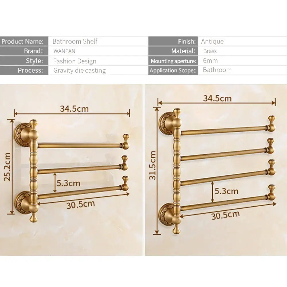 Brass Tiered Towel Rack