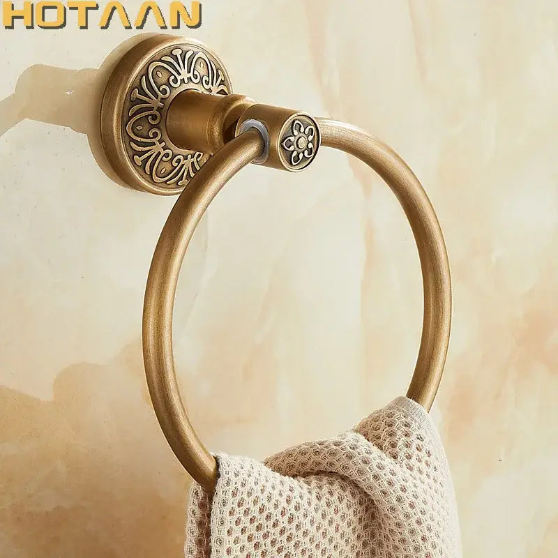 Brass Floral Towel Ring