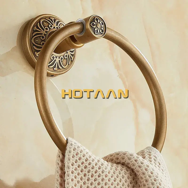 Brass Floral Towel Ring