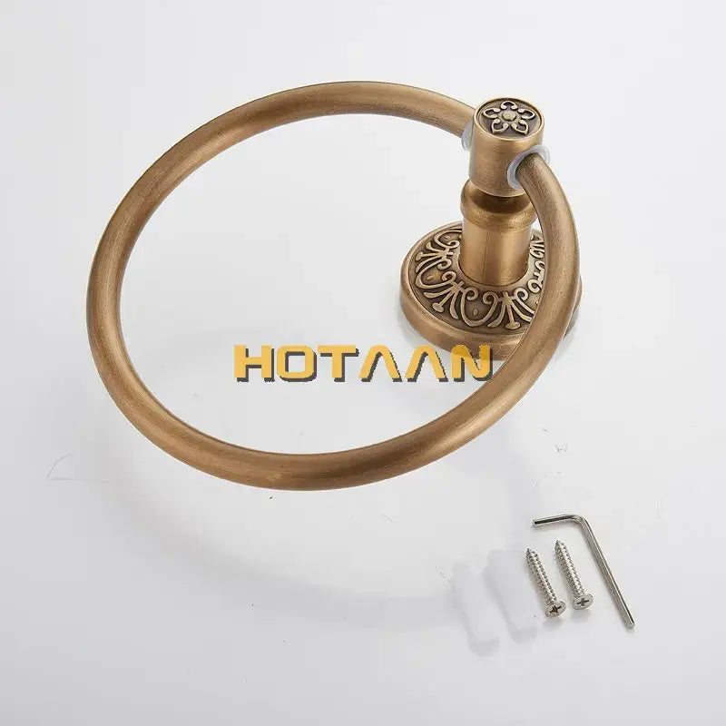 Brass Floral Towel Ring