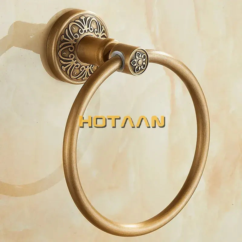 Brass Floral Towel Ring