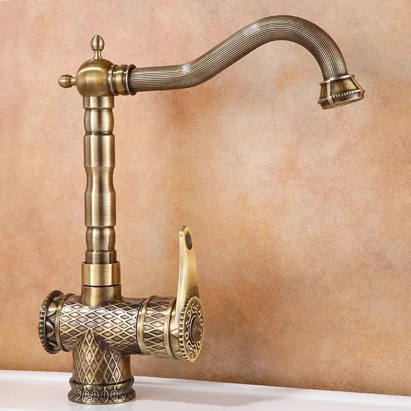 Bronze Diamond Pattern Faucet