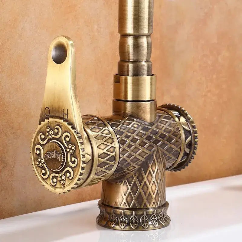 Bronze Diamond Pattern Faucet