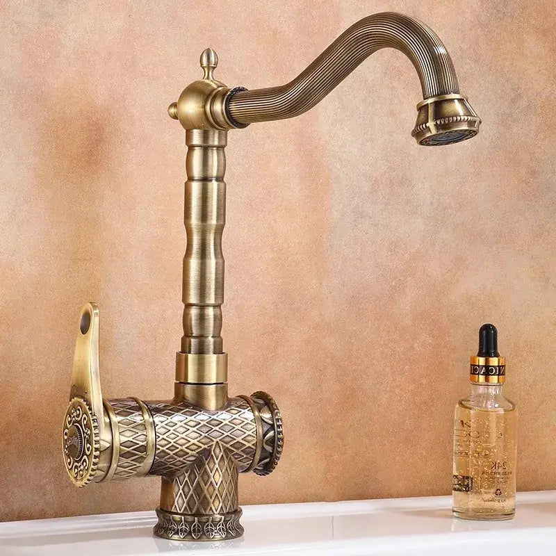 Bronze Diamond Pattern Faucet