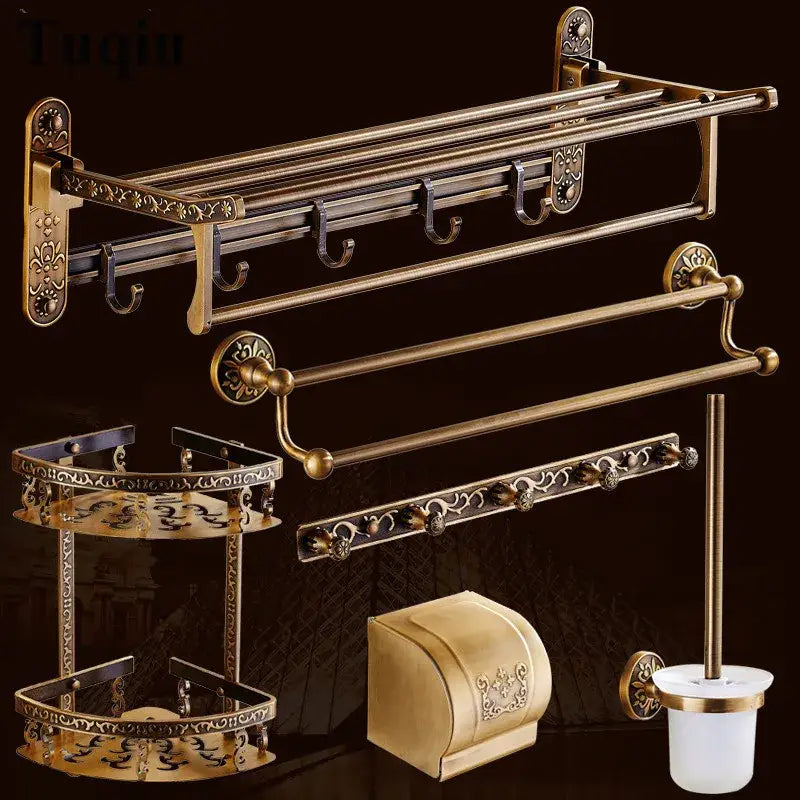 Bronze Floral Bathroom Set