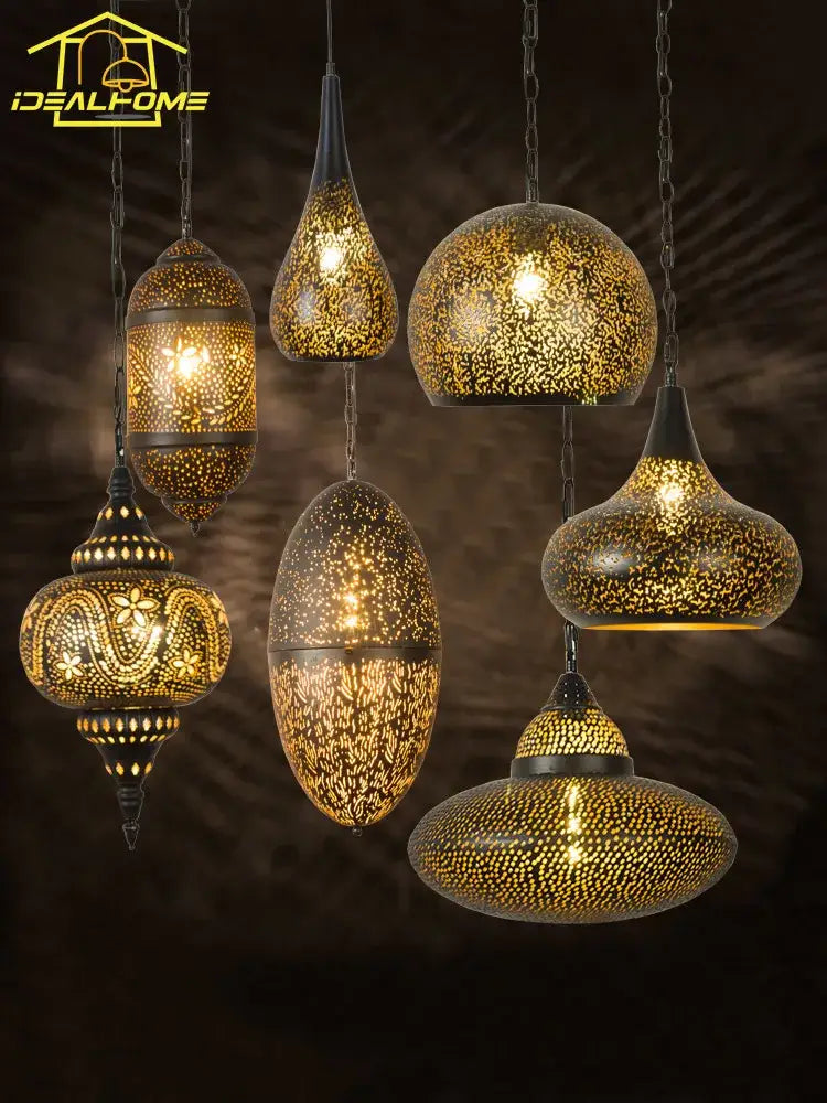 Antique Carved Pendant Light