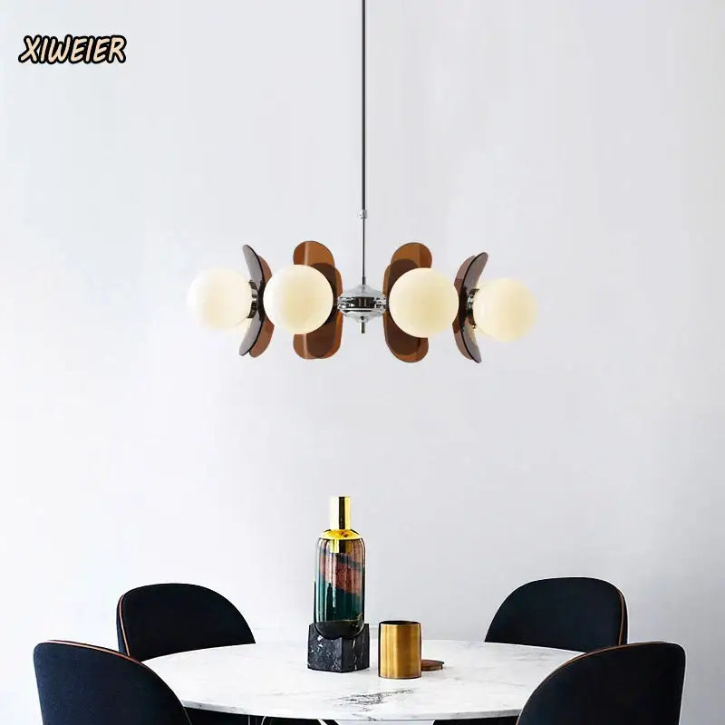 Wood Pendant Light Antique Style Living Room