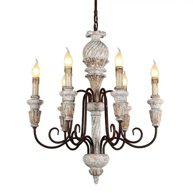 Wooden Chandelier Rustic French Dining Room Light