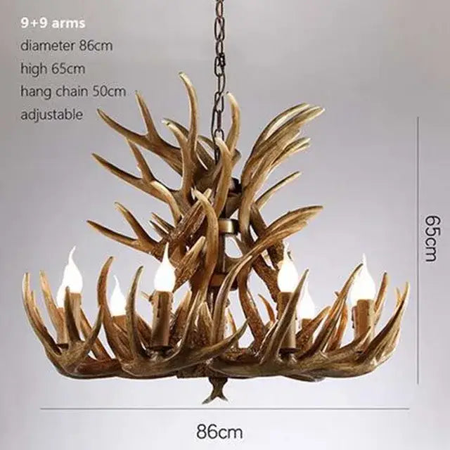 Brown Antler Chandelier Light
