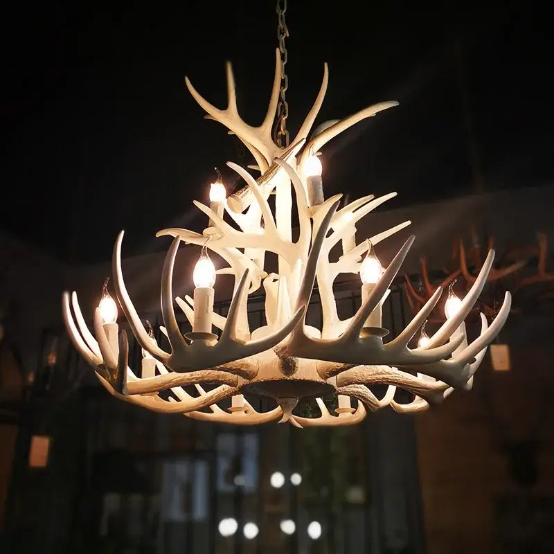Brown Antler Chandelier Light