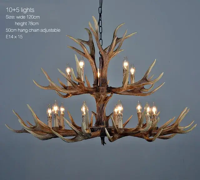 Brown Antler Chandelier Light