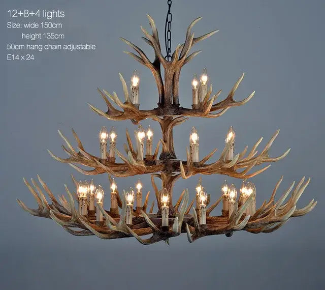Brown Antler Chandelier Light