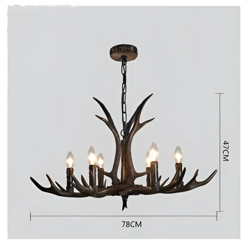 Antler Black Shade Chandelier