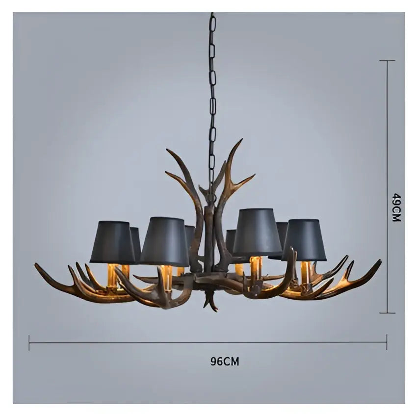 Antler Black Shade Chandelier