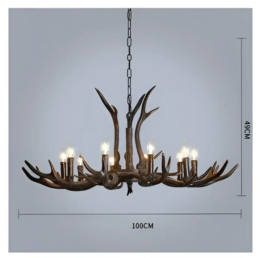 Antler Black Shade Chandelier
