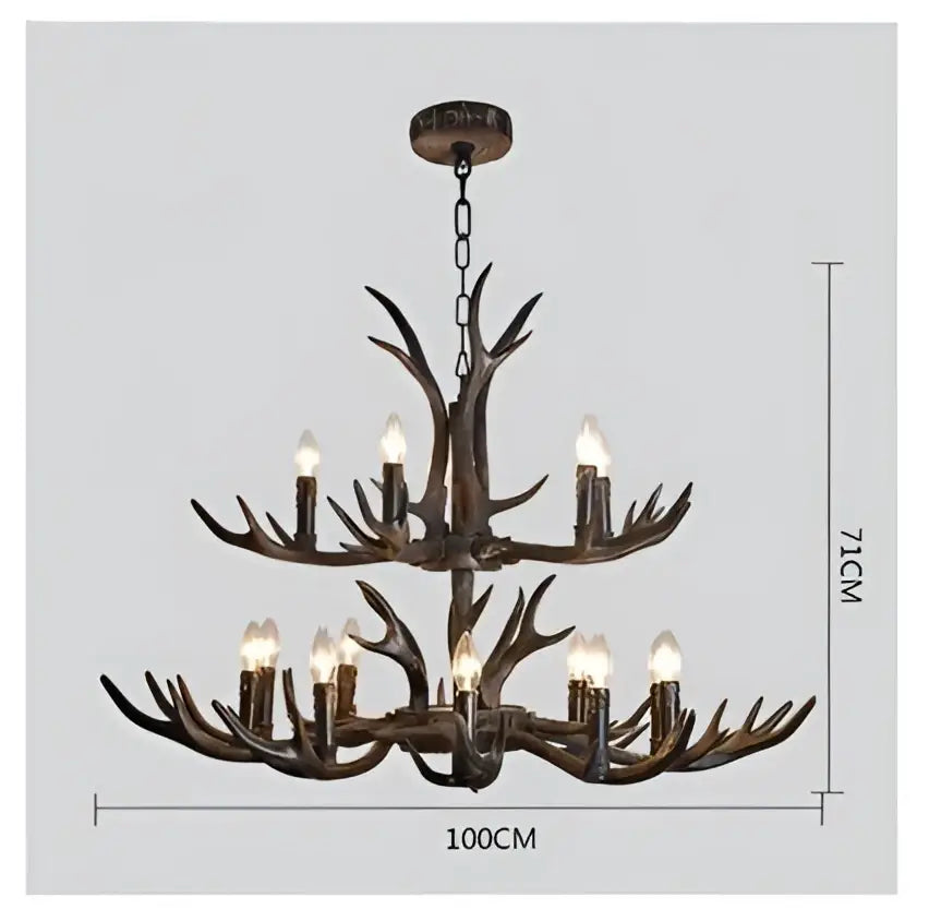 Antler Black Shade Chandelier