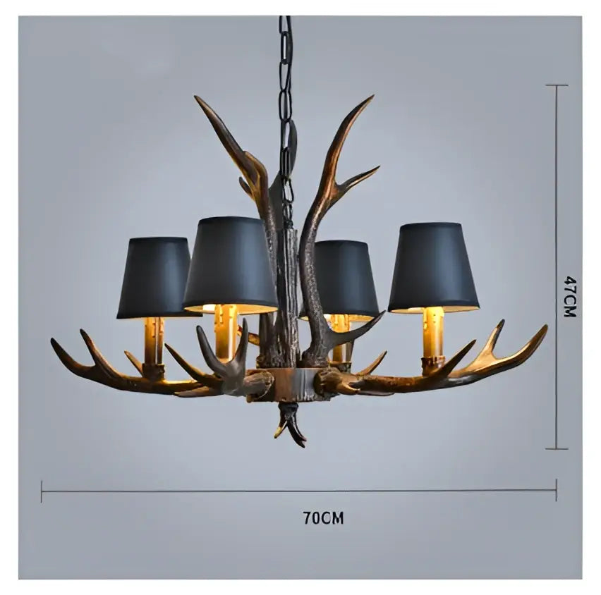 Antler Black Shade Chandelier