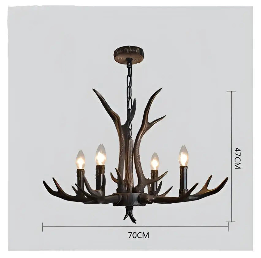 Antler Black Shade Chandelier