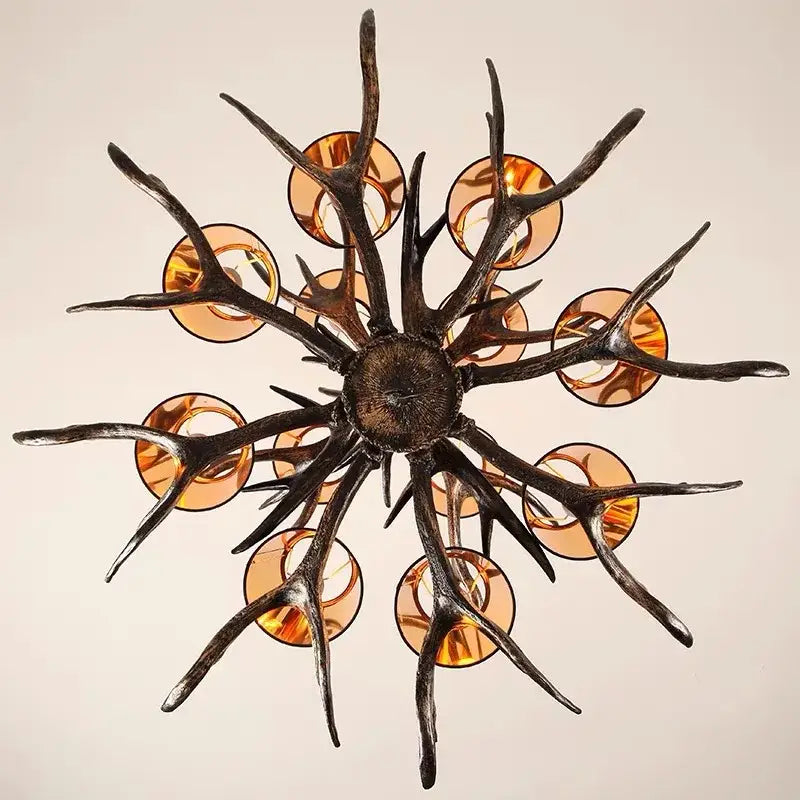Antler Black Shade Chandelier