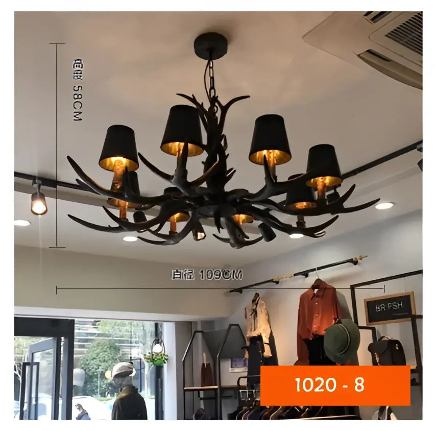 Metallic Antler Chandelier