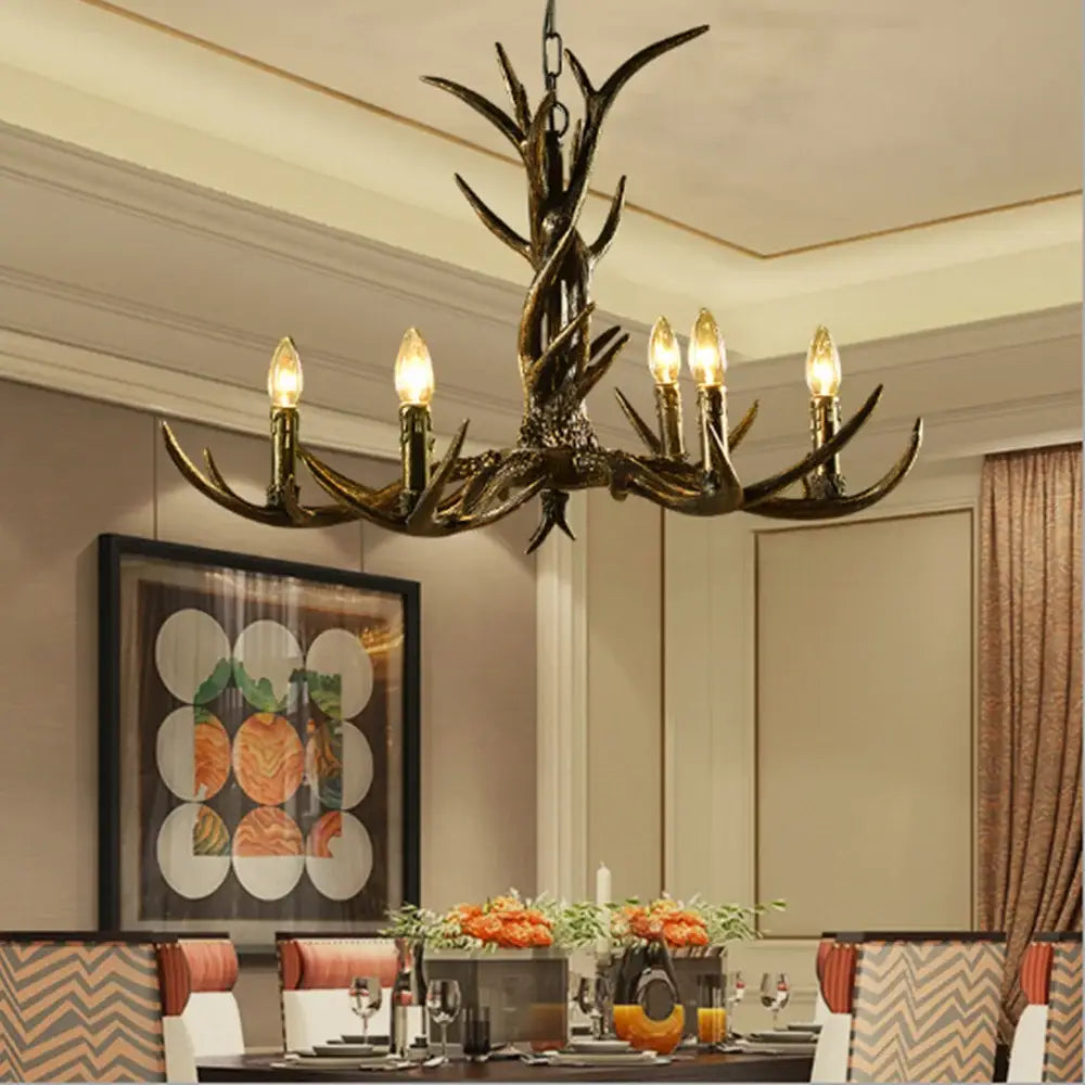 Metallic Antler Chandelier
