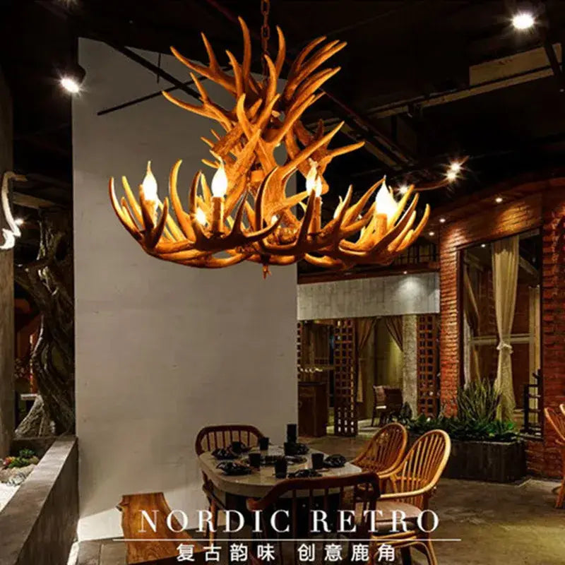 Brown Antler Pendant Chandelier