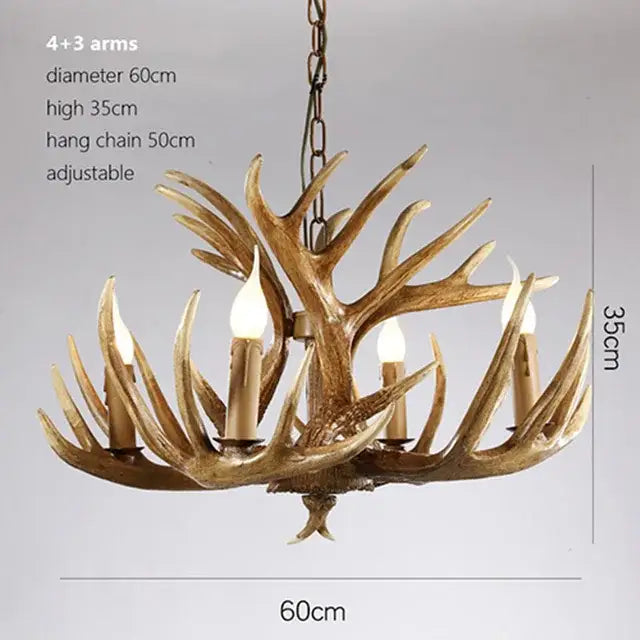 Brown Antler Chandelier 9x9 Arms