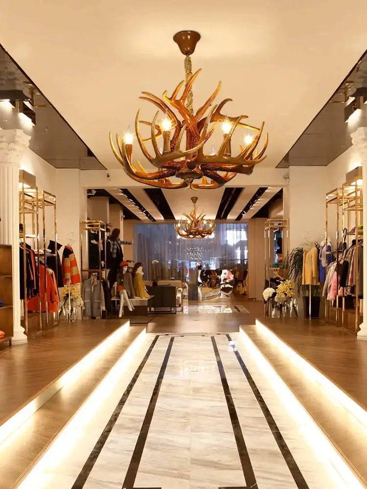 Golden Antler Pendant Light