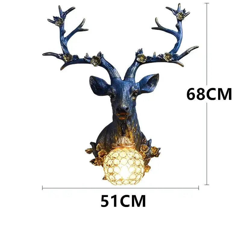 Bronze Antler Crystal Lamp
