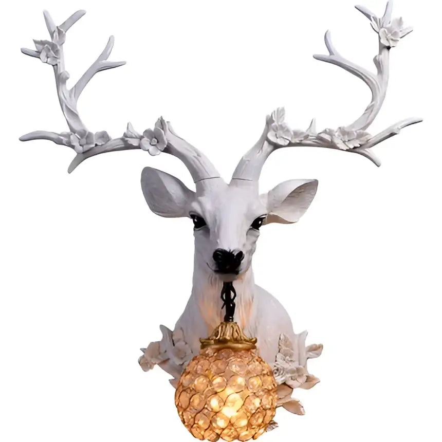 Bronze Antler Crystal Lamp