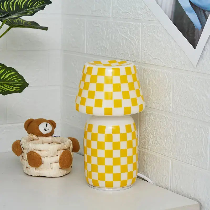 White Mushroom Glass Lamp