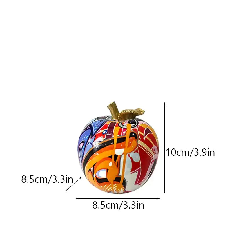 Resin Graffiti Apple Figurine