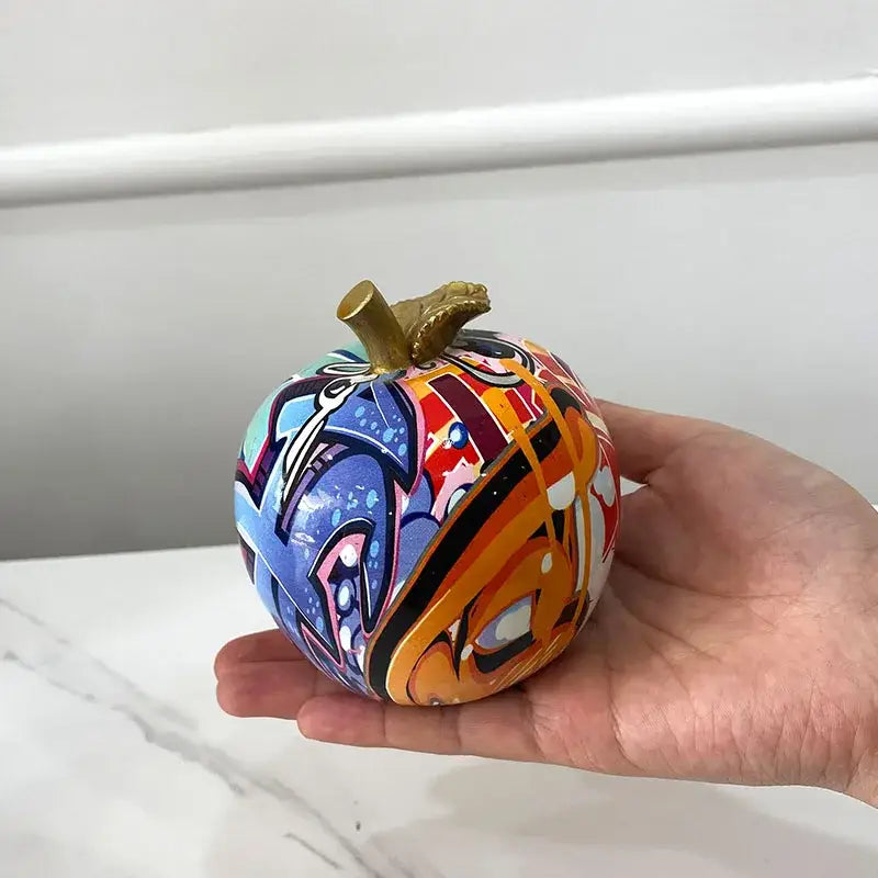 Resin Graffiti Apple Figurine