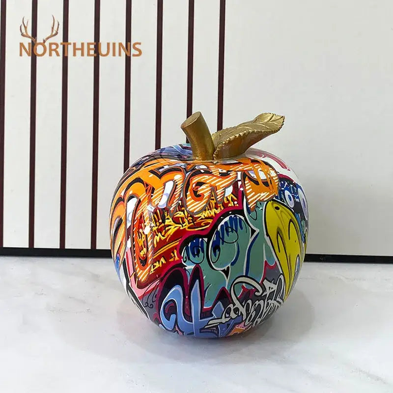 Resin Graffiti Apple Figurine