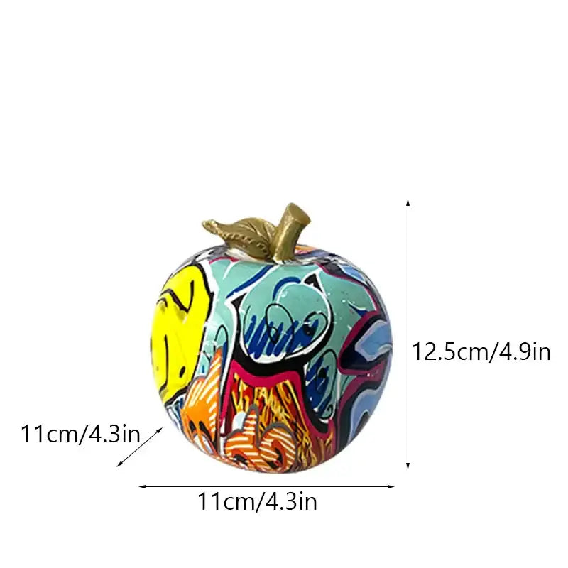Resin Graffiti Apple Figurine